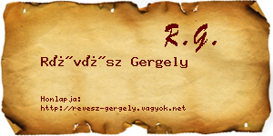 Révész Gergely névjegykártya
